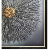 Golden Sunburst - 3D Kunstwerk - 100 x 100 cm