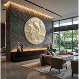 Leather Infinity - Kunstwerk - Beige - Ø 100 cm