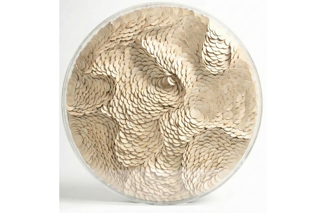 Leather Infinity - Kunstwerk - Beige - Ø 100 cm