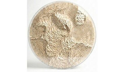 Leather Infinity - Kunstwerk - Beige