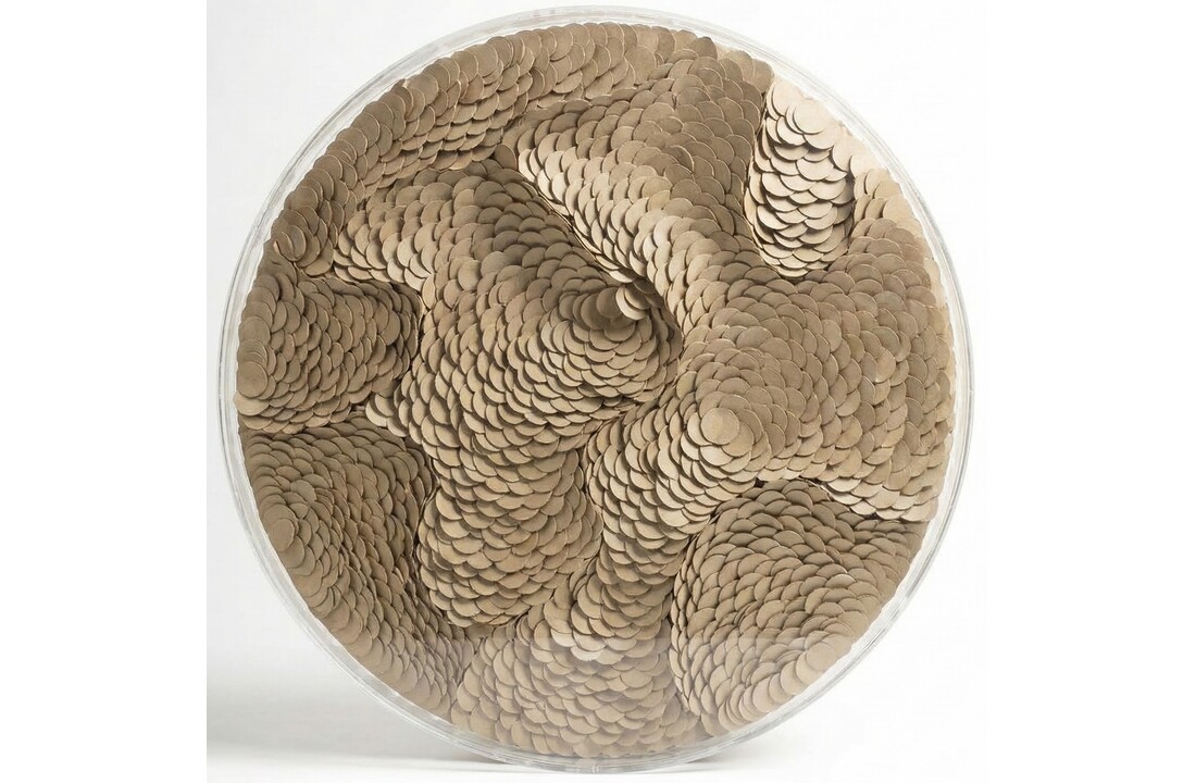 Leather Infinity - Kunstwerk - Taupe Bruin - Ø 100 cm