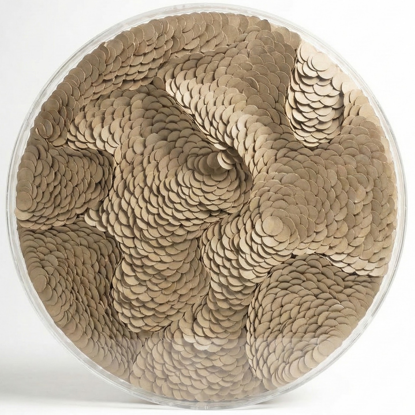 Leather Infinity - Kunstwerk - Taupe Bruin - Ø 100 cm