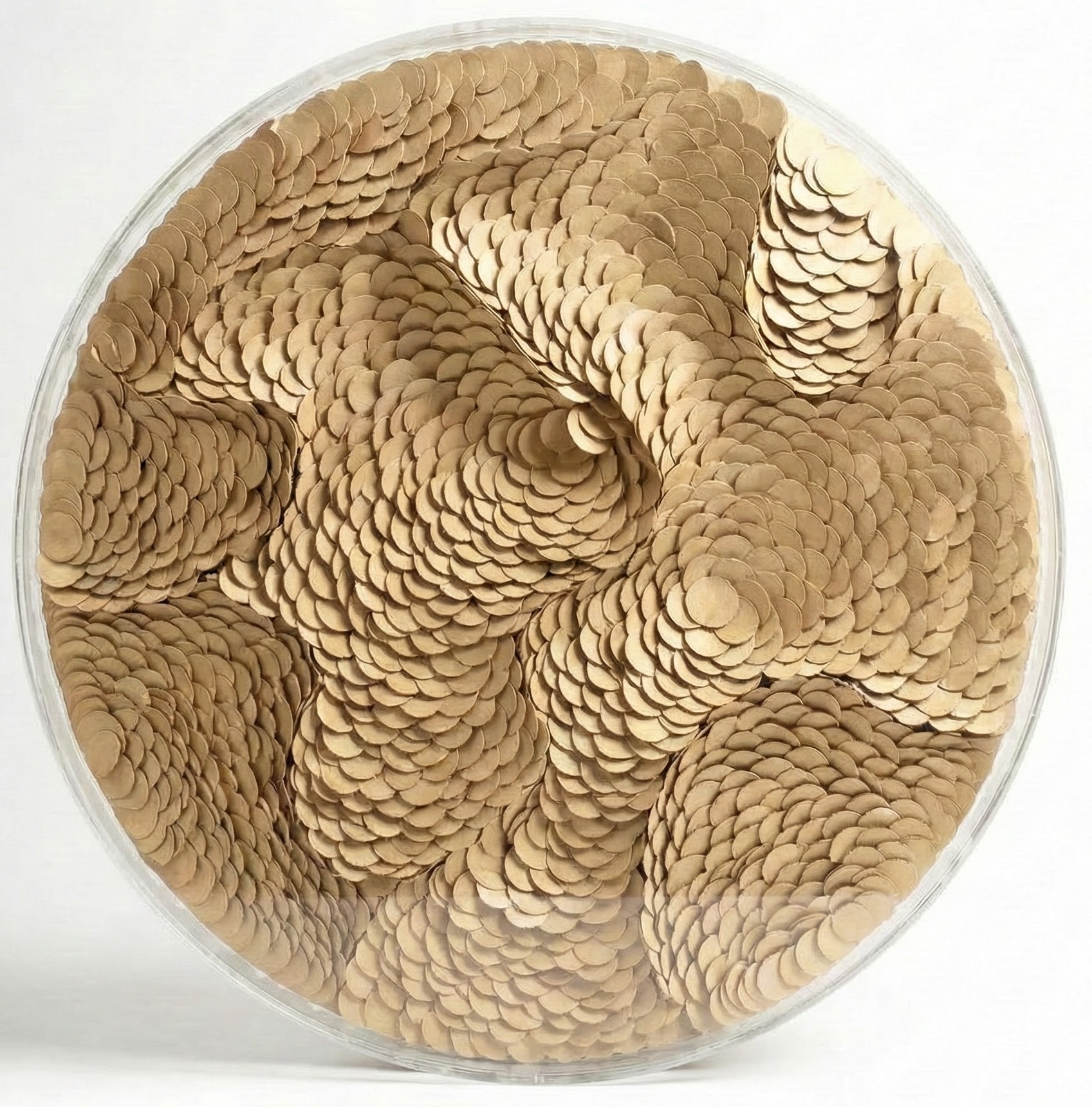 Leather Infinity - Kunstwerk - Goud - Ø 100 cm