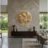 Leather Infinity - Kunstwerk - Goud - Ø 100 cm