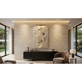 Leather River - Kunstwerk - Beige - 80 x 120 cm