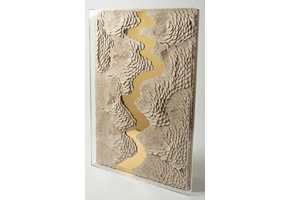 Leather River - Kunstwerk - Beige