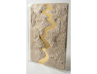 Leather River - Kunstwerk - Beige