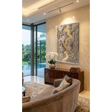 Leather River - Kunstwerk - Taupe Bruin - 80 x 120 cm