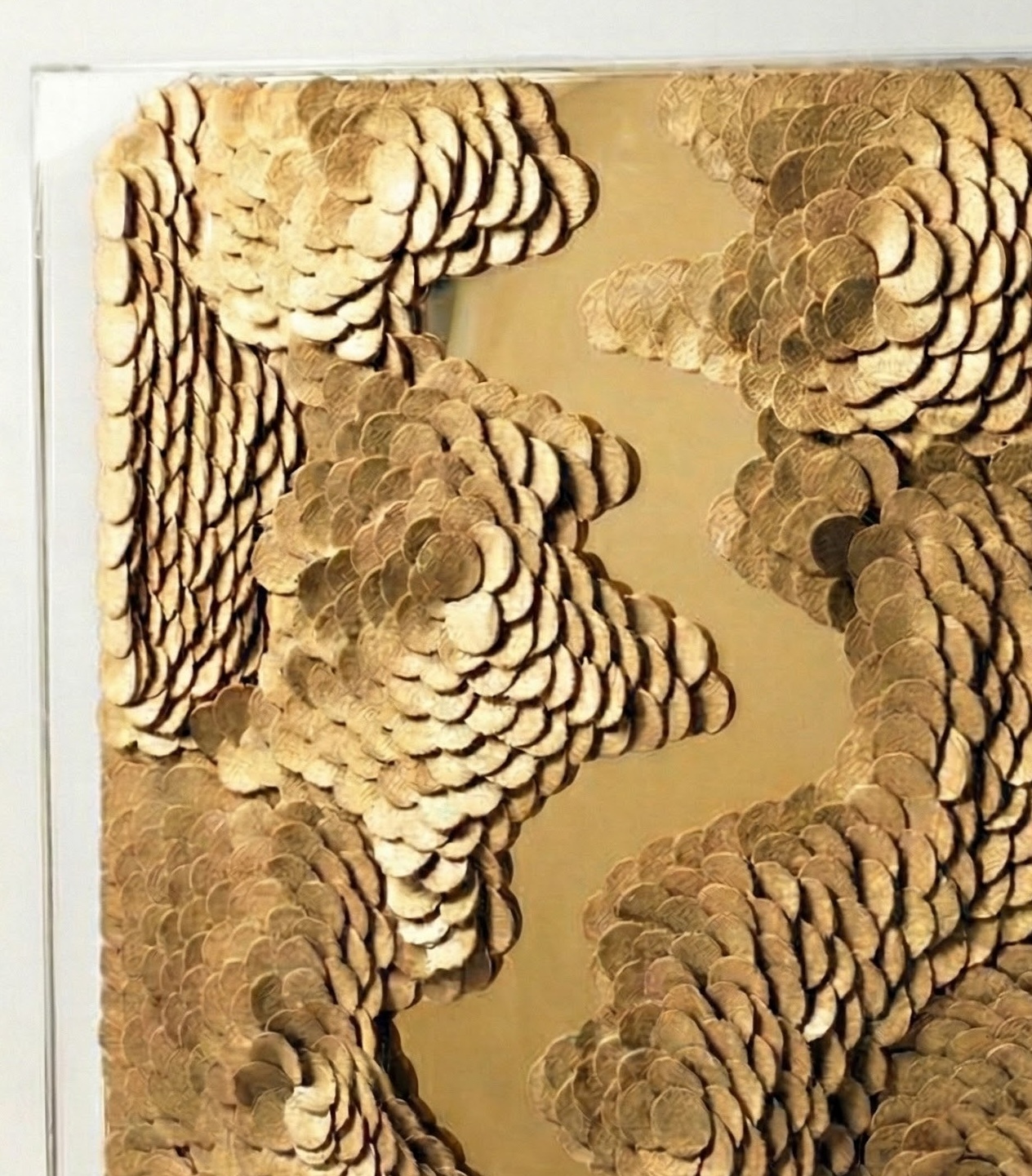Leather River - Kunstwerk - Goud - 80 x 120 cm