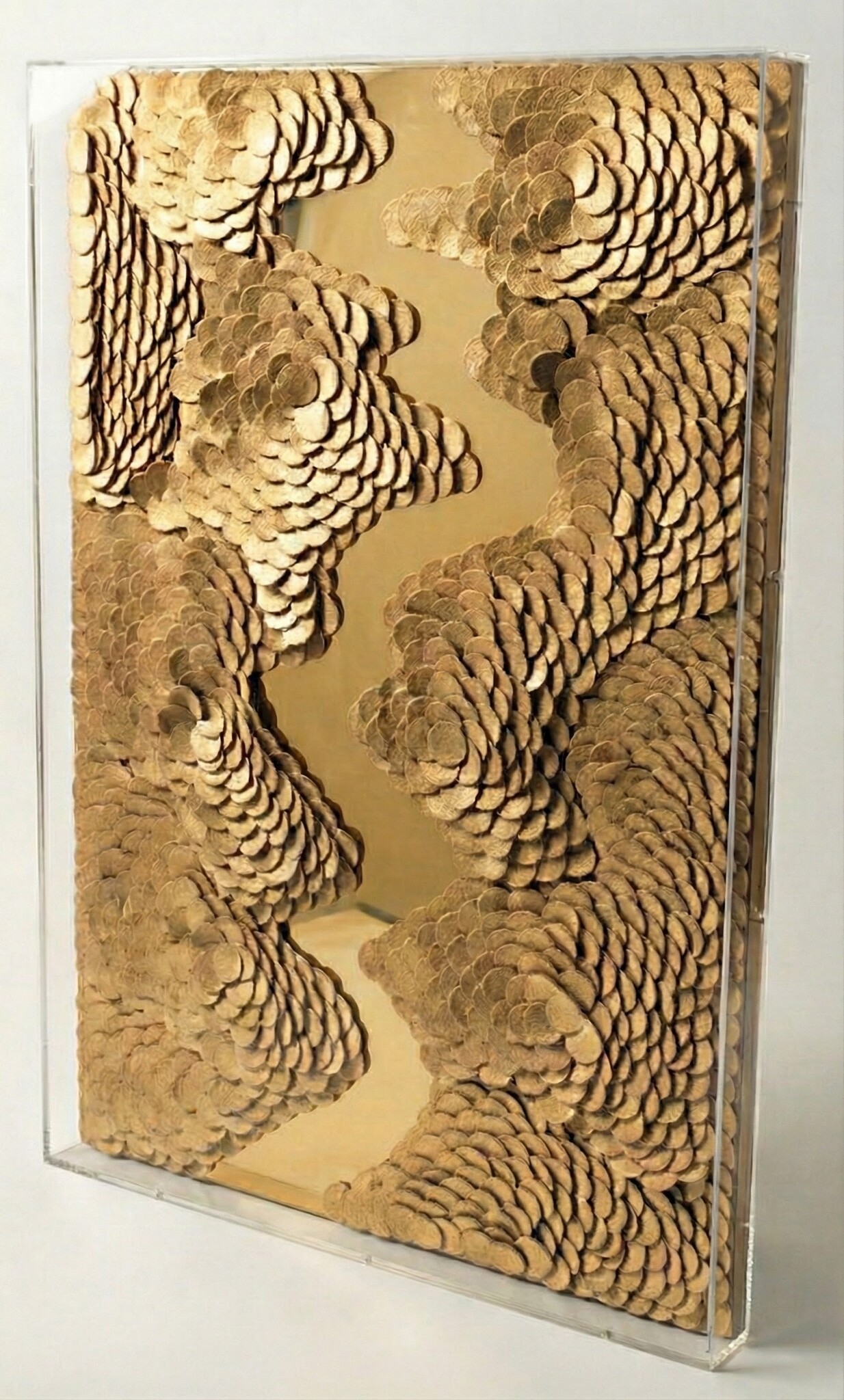 Leather River - Kunstwerk - Goud - 80 x 120 cm