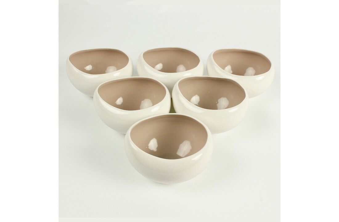 Barles Kommenset - Wit/Taupe | 6 stuks