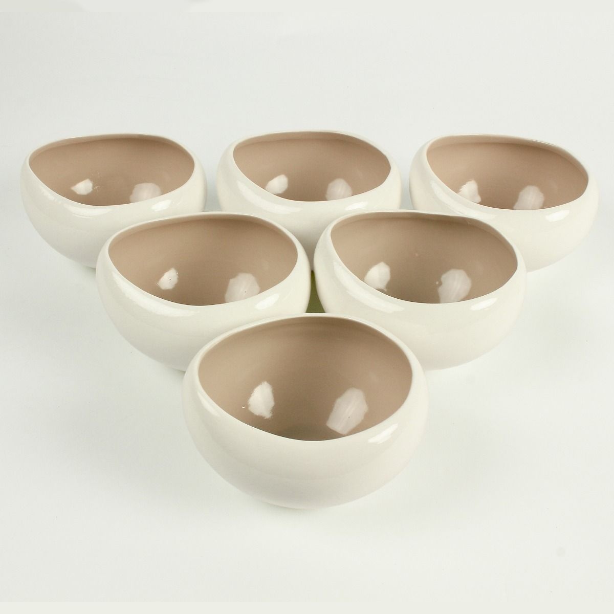 Barles Kommenset - Wit/Taupe | 6 stuks