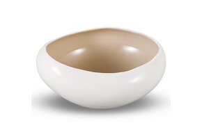 Barles Salade / Serveerschaal | Ø 23 cm – Wit/Taupe
