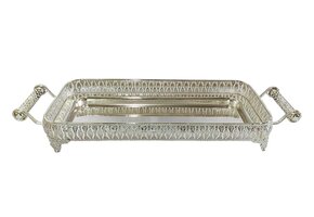 Dienblad Zahra - Zilver | 64 x 22 x 8 cm