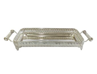 Dienblad Zahra - Zilver | 64 x 22 x 8 cm