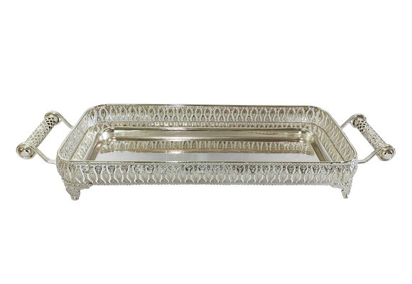 Dienblad Zahra - Zilver | 64 x 22 x 8 cm