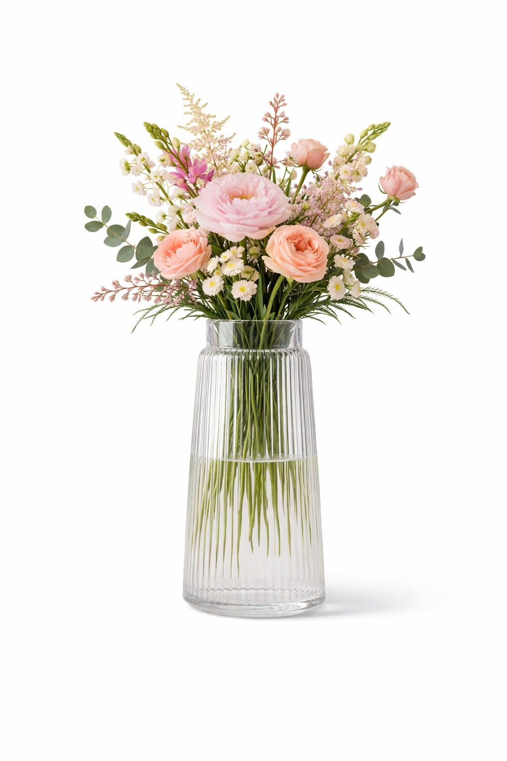 Glazen Vaas Geribbeld - Ø 11,5 x 24 cm