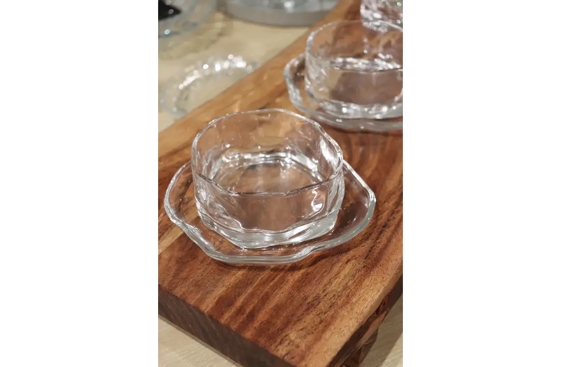 Wavy schaaltjes met onderzetters - 12 delig