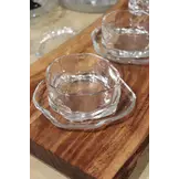 Wavy schaaltjes met onderzetters - 12 delig