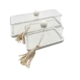 Serveerstolp Barletta - rechthoekig - smal - inclusief decoratieve kwast