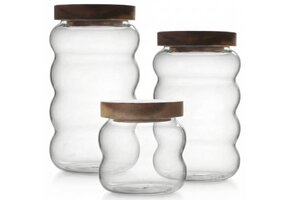 Luxe Acaciahout Voorraadpotten Sydney | 3 - delig