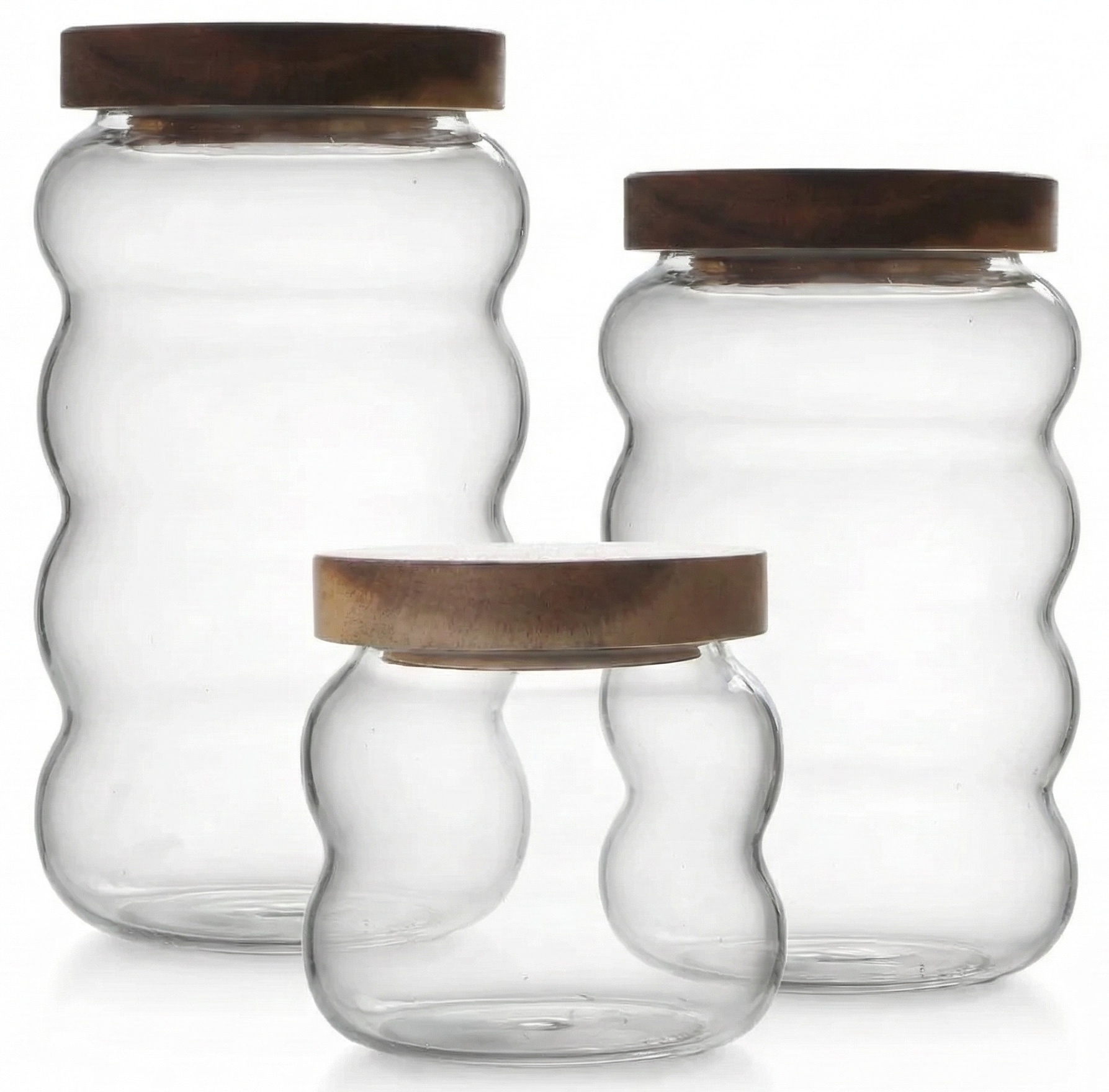 Luxe Acaciahout Voorraadpotten Sydney | 3 - delig  - 9/12/15 cm hoogte