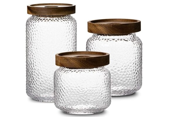 Luxe Acaciahout Voorraadpotten Victoria | 3 - delig