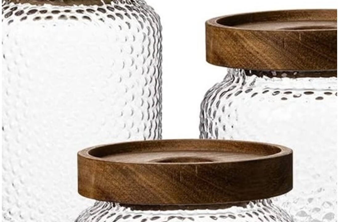 Luxe Acaciahout Voorraadpotten Victoria | 3 - delig  - 8/11/14 cm hoogte