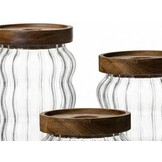 Luxe Acaciahout Voorraadpotten Sarina | 3 - delig  - 8/12/15 cm hoogte