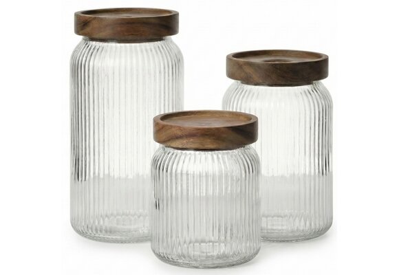 Luxe Acaciahout Voorraadpotten Melbourne | 3 - delig