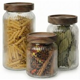 Luxe Acaciahout Voorraadpotten Melbourne | 3 - delig  - 8/11/14 cm hoogte