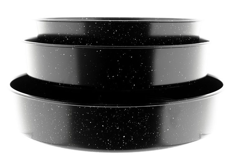 Ovenschaal Graniet - Zwart - 3 delig - 28/32/36 cm
