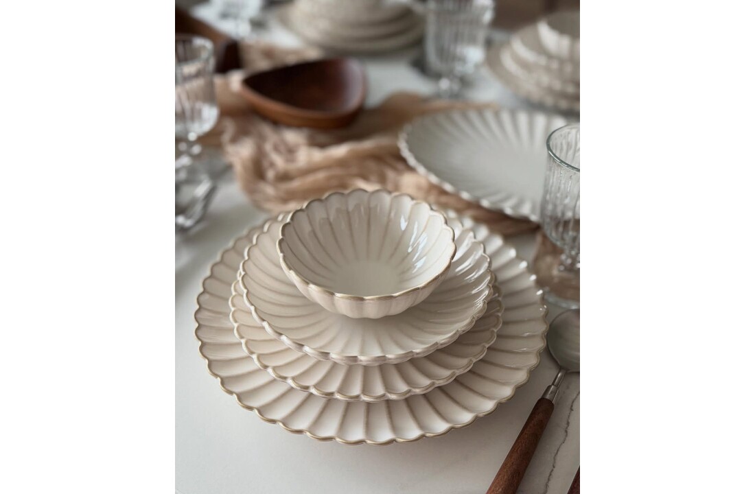 Bloomy Serviesset 24-Delig - Porselein - Taupe