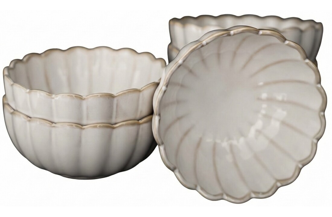 Bloomy Porseleinen Mueslikom - 6 delige Set – Ø 11,5 cm