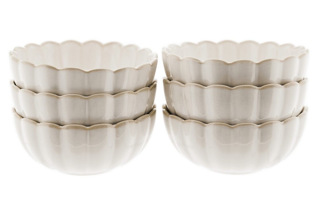 Bloomy Porseleinen Mueslikom - 6 delige Set – Ø 11,5 cm