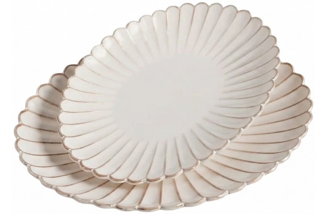 Serveerschaal Bloomy - Ovaal- 2 delig - groot - 30 cm en 36 cm