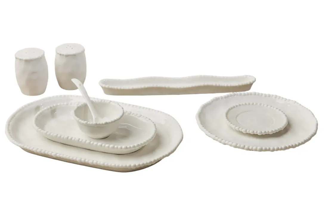 Pearly ontbijtset 31-delig - 6 persoons - gebroken wit
