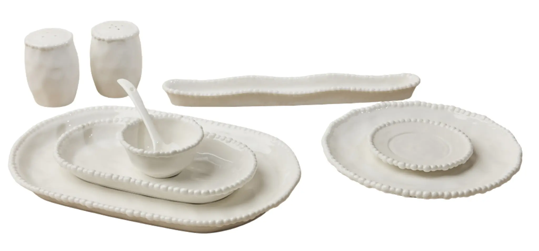 Pearly ontbijtset 31-delig - 6 persoons - gebroken wit