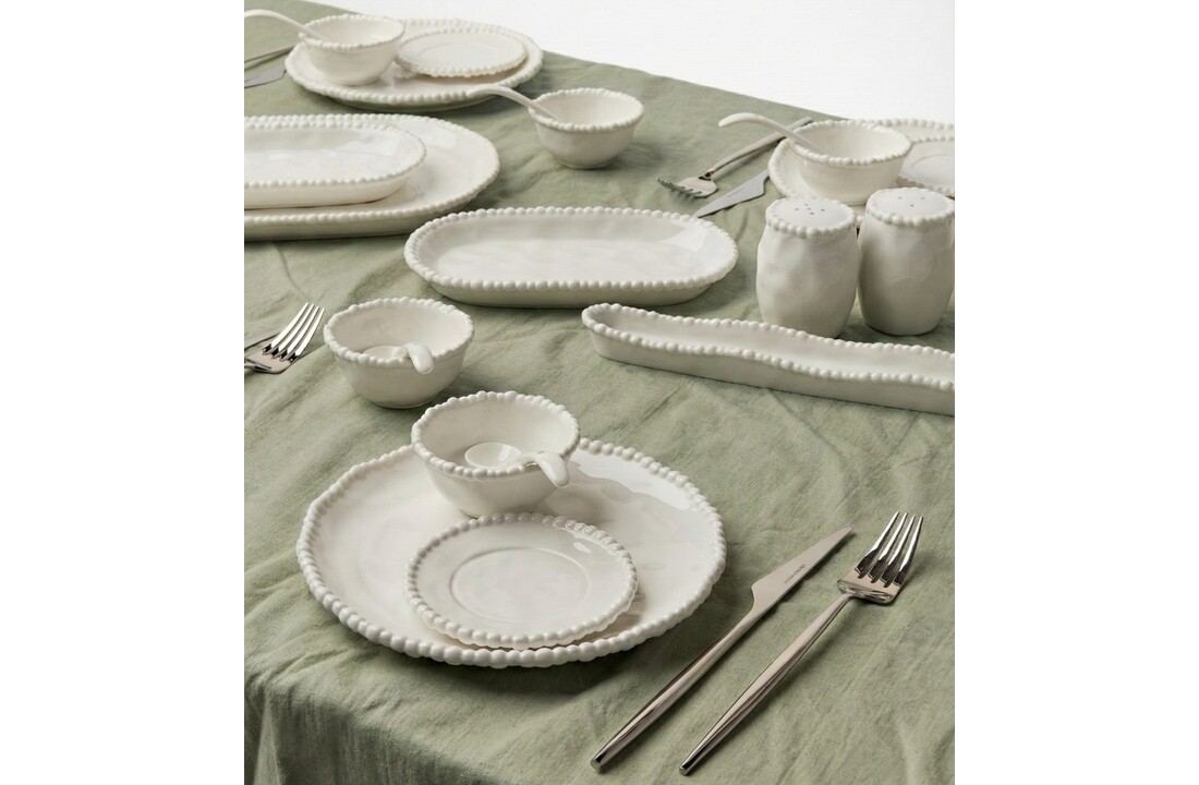 Pearly ontbijtset 31-delig - 6 persoons - gebroken wit