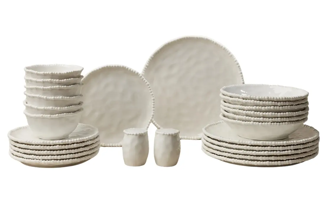 Pearly Serviesset 26-Delig - Porselein - gebroken wit