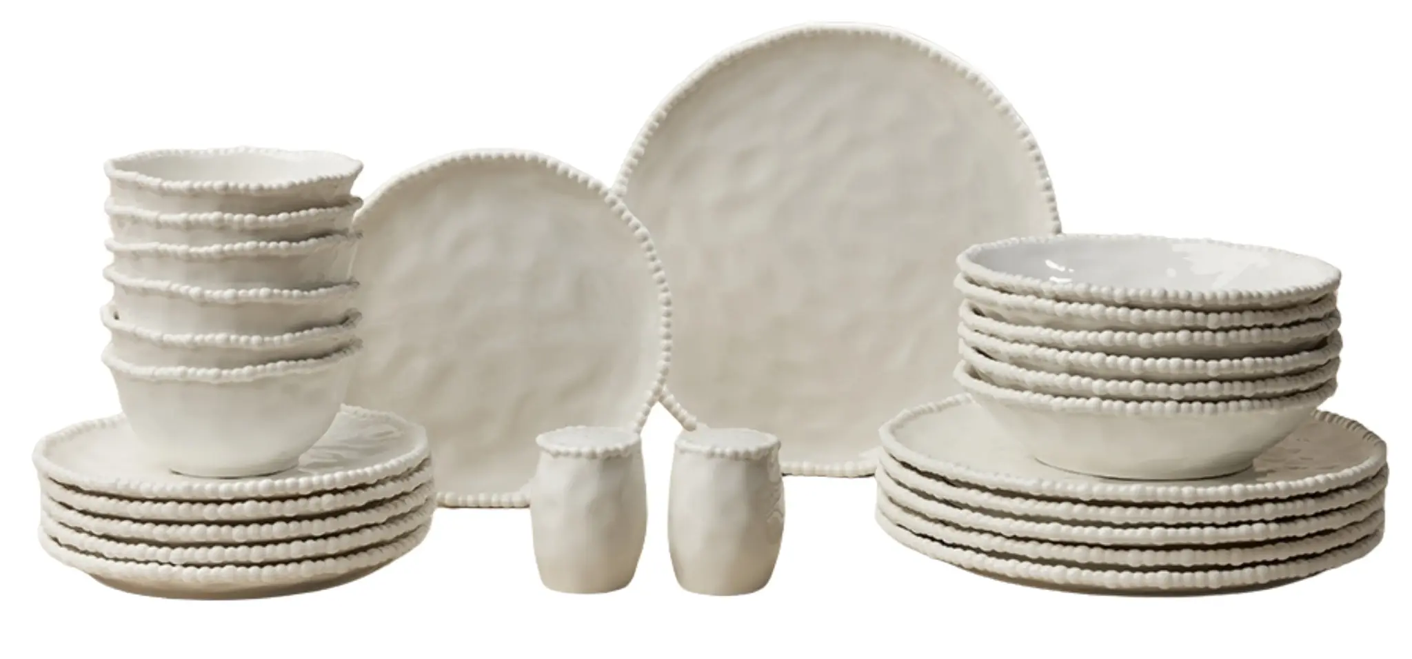 Pearly Serviesset 26-Delig - Porselein - gebroken wit