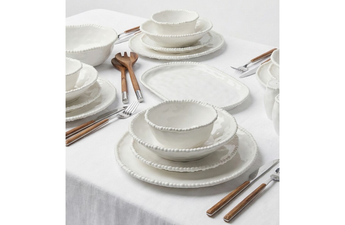 Pearly Serviesset 26-Delig - Porselein - gebroken wit