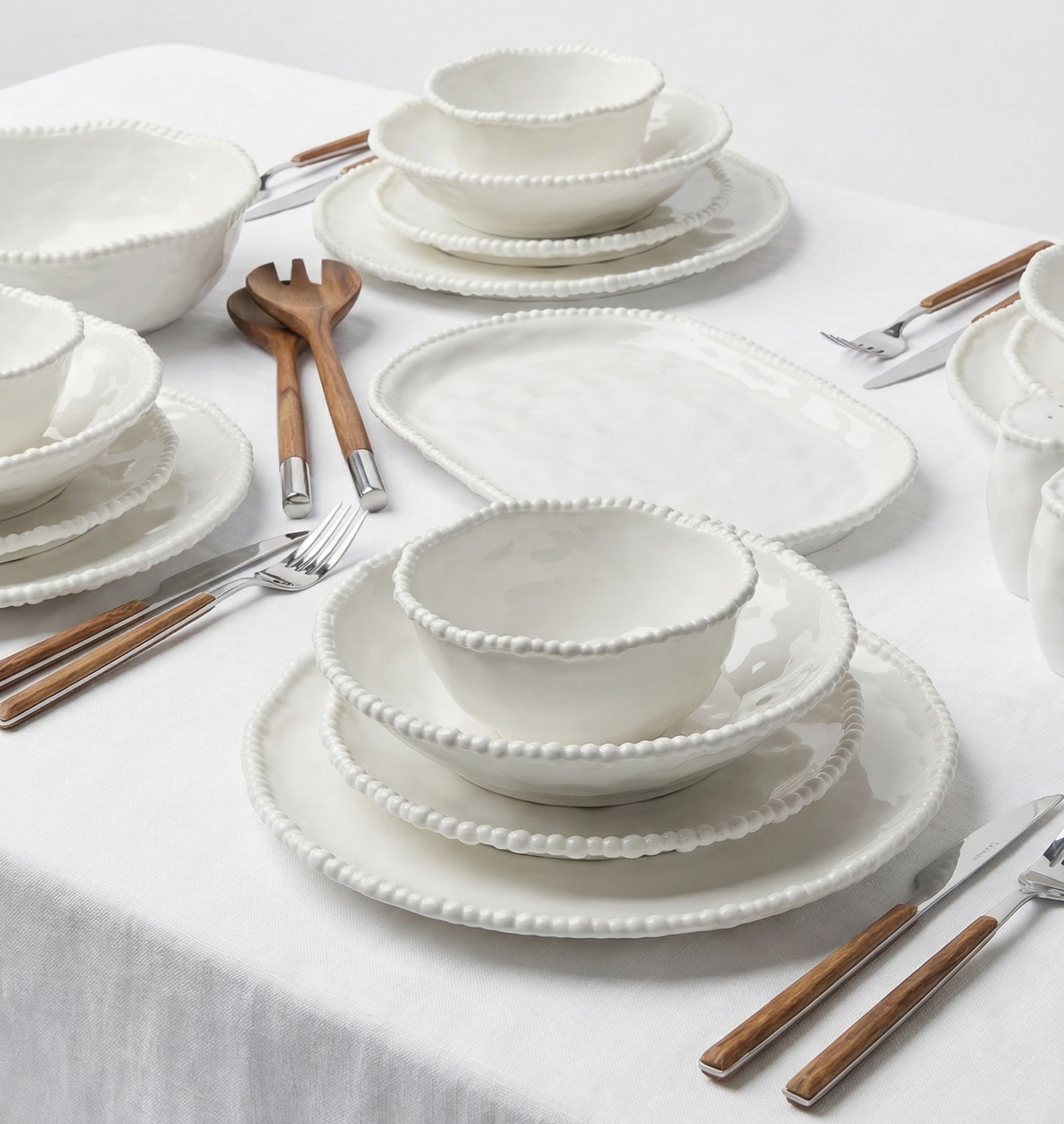 Pearly Serviesset 26-Delig - Porselein - gebroken wit