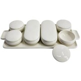 Belicia 13-delige Porseleinen Serveer- & Ontbijtset met Deksels – Van Koelkast naar Tafel in een Handomdraai