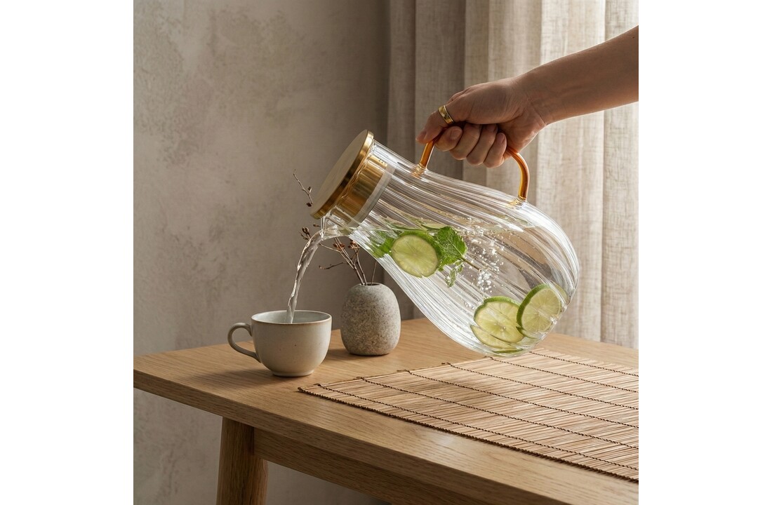 Glazen Karaf Gloria - goud | 1.8 liter