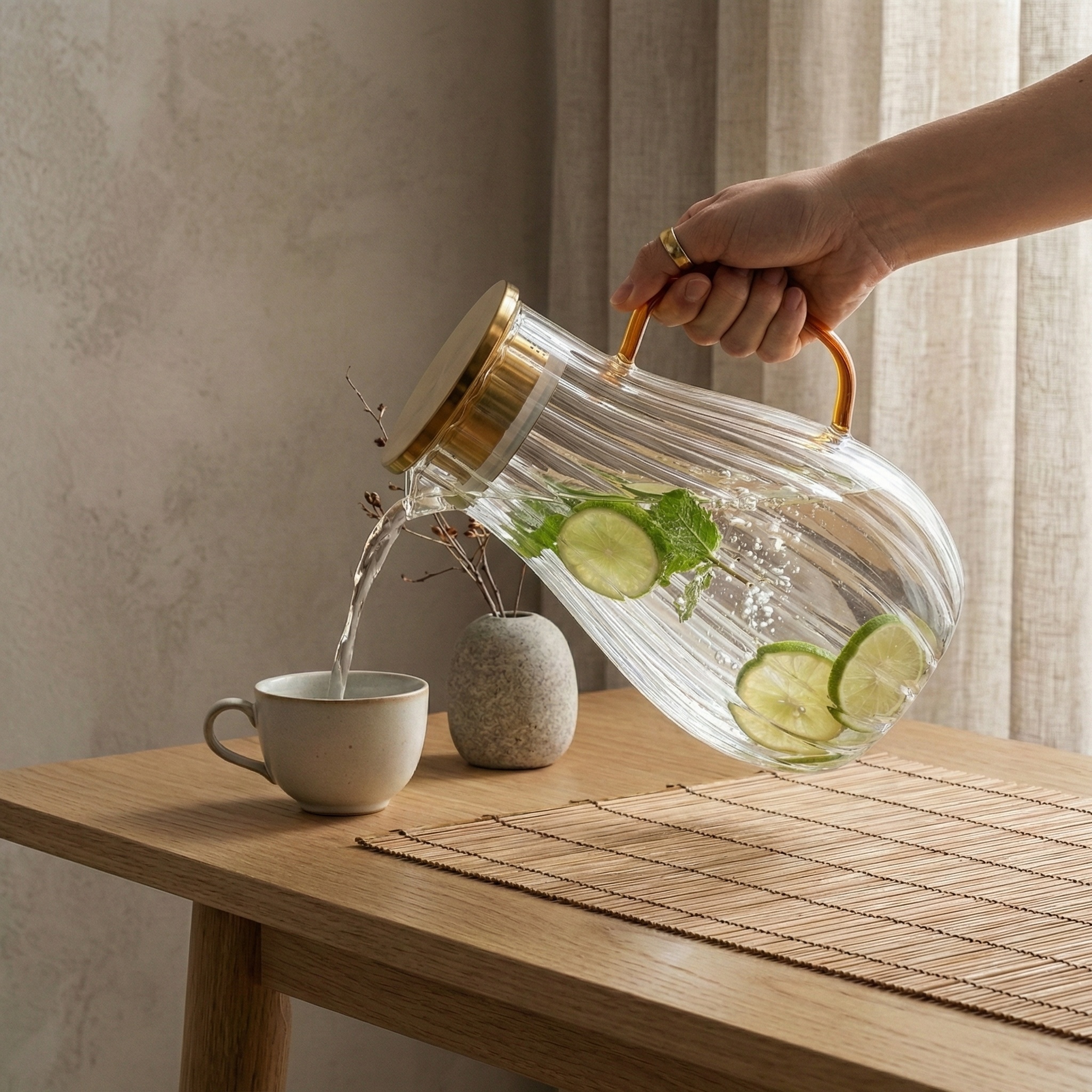 Glazen Karaf Gloria - goud | 1.8 liter