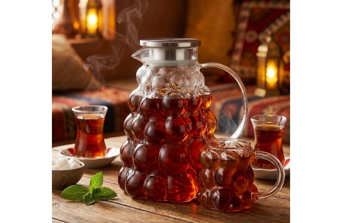 Glazen Karaf Kira | 1.8 liter - met filter - metalen deksel