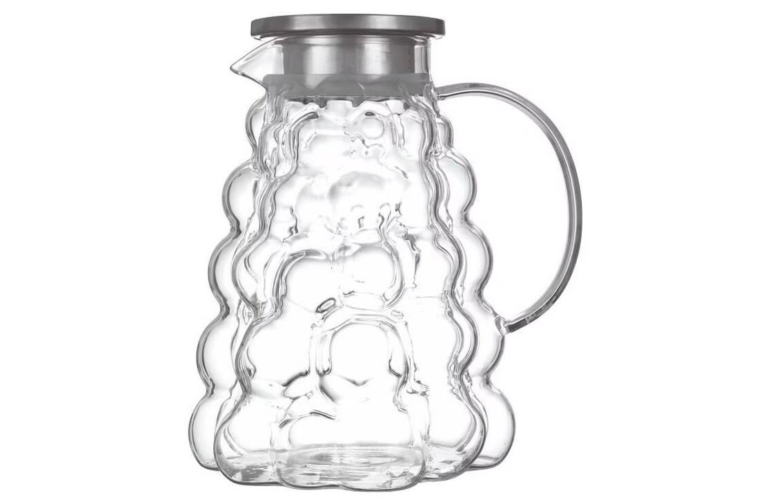 Glazen Karaf Kira | 1.8 liter - met filter - metalen deksel