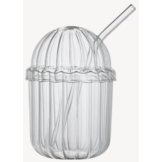 Ijskoffie Glas met rietje en deksel - 500 ML