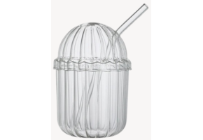 Ijskoffie Glas met rietje en deksel - 500 ML